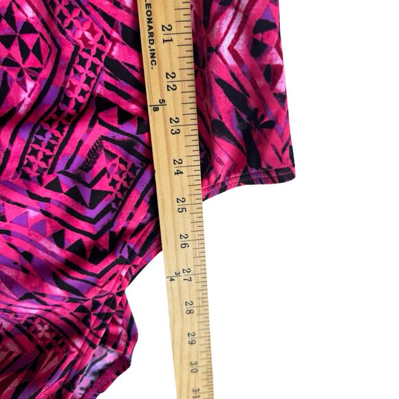 Swimsuits For All Aquabelle Size 16 One Piece Swimsuit Pink Geometric Print - Picture 8 of 10